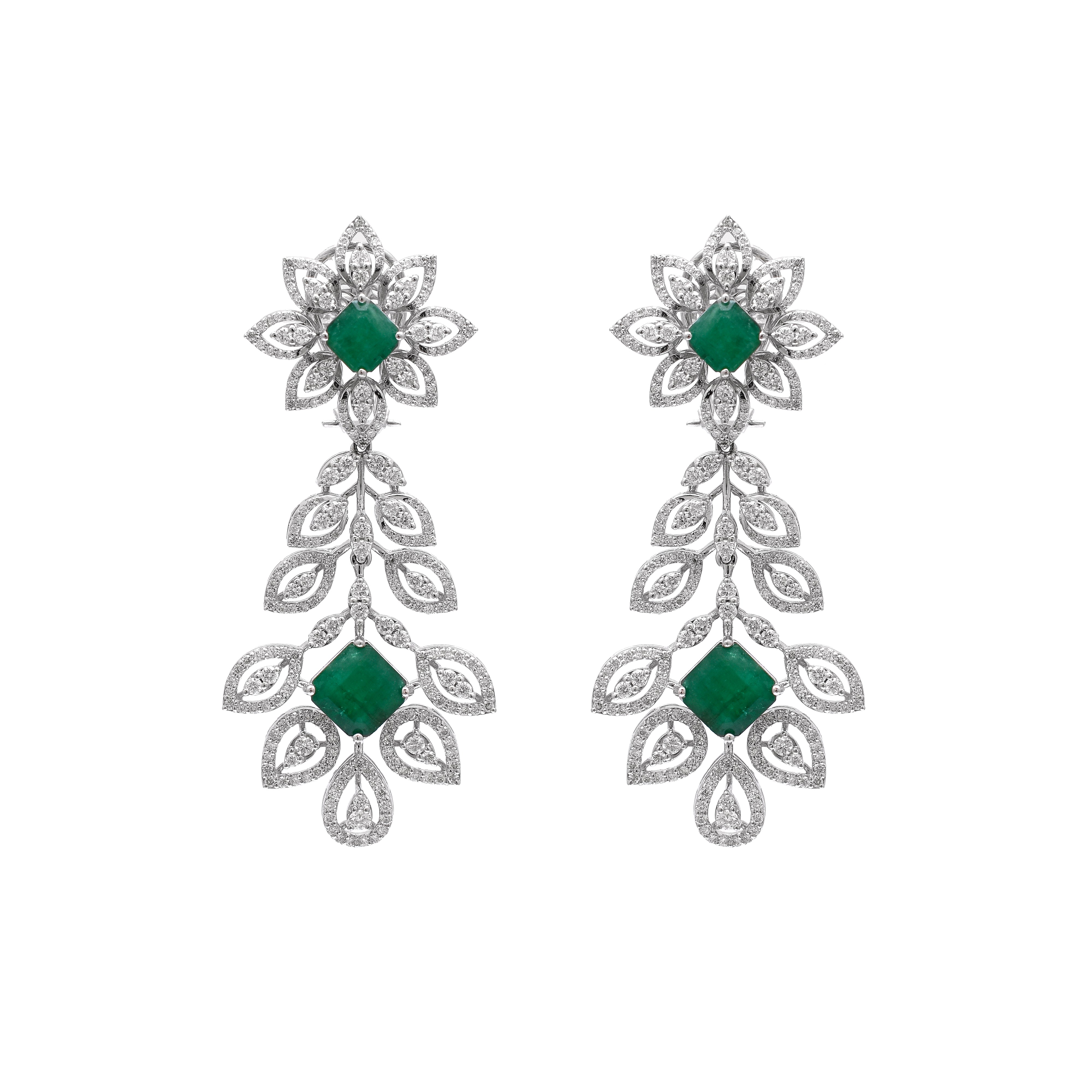Green Luster Diamond Earrings